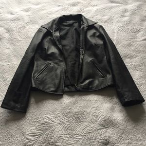 Wilda Cute Black Leather Jacket Size Small